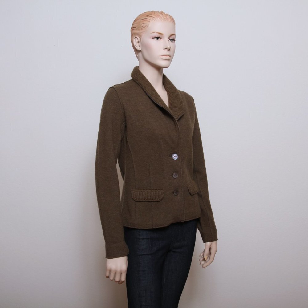 Eileen Fisher Merino Wool Blend Button‎ Down Cardigan